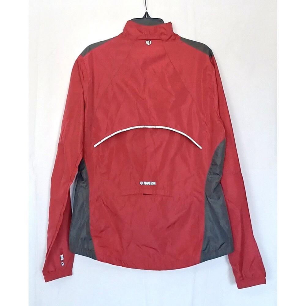 PEARL iZUMi Women's M Cycling Windbreaker Jacket Red/Gray Full Zip Pockets - Picture 2 of 16
